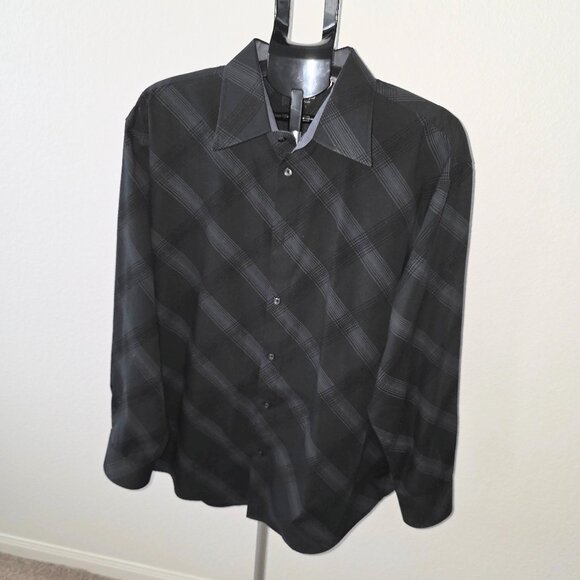 EIGHTY EIGHT PLATINUM MEN XXL DK GRAY W/ GRAY AND BLACK STRIPE LONG SLEEVE SHIRT - Picture 1 of 10